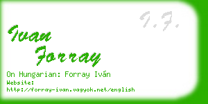 ivan forray business card